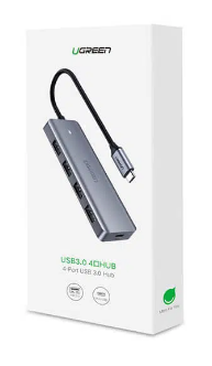 Hub extern Ugreen CM219 USB 3.0 x 4 conectare prin USB 15cm gri thumb