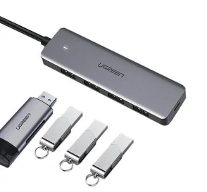 Hub extern Ugreen CM219 USB 3.0 x 4 conectare prin USB 15cm gri thumb