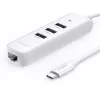 Hub extern Ugreen CM416 USB 3.0 x 3 conectare prin USB Type-C 1 x RJ-45 alb