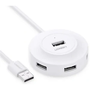Hub extern Ugreen CR106 USB 2.0 x 4 conectare prin USB 2.0 1m alb