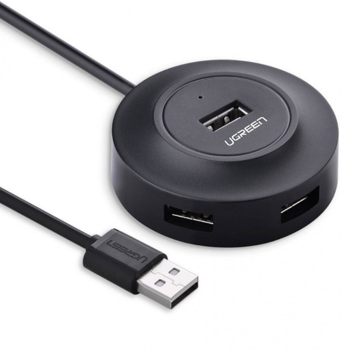 Hub extern Ugreen CR106 USB 2.0 x 4 conectare prin USB 2.0 1m negru thumb