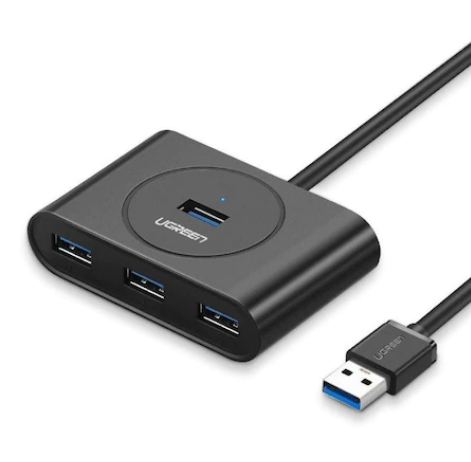 Hub extern Ugreen CR113 USB 3.0 x 4 conectare prin USB 3.0 0.5 m negru thumb