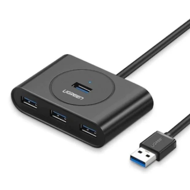 Hub extern Ugreen CR113 USB 3.0 x 4 conectare prin USB 3.0 0.5 m negru