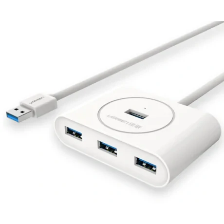 Hub extern Ugreen CR113 USB 3.0 x 4 conectare prin USB 3.0 1m alb
