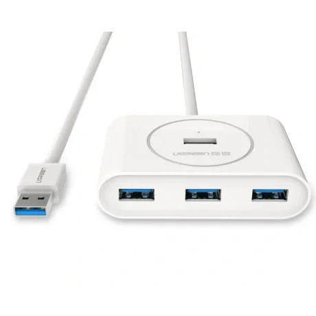 Hub extern Ugreen CR113 USB 3.0 x 4 conectare prin USB 3.0 1m alb