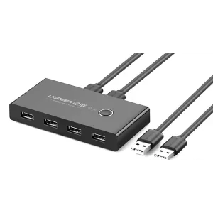 Hub extern Ugreen US216 USB 2.0 x 4 conectare prin 2 x USB 1.5m negru