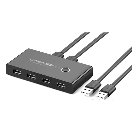 Hub extern Ugreen US216 USB 2.0 x 4 conectare prin 2 x USB 1.5m negru