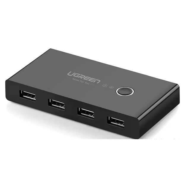 Hub extern Ugreen US216 USB 2.0 x 4 conectare prin 2 x USB 1.5m negru