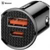 Incarcator Auto Baseus Circular Plastic PPS 1 x USB si 1 x USB Type-C total output 30W Negru