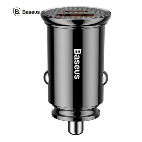 Incarcator Auto Baseus Circular Plastic PPS 1 x USB si 1 x USB Type-C total output 30W Negru