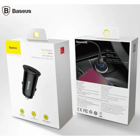 Incarcator Auto Baseus Circular Plastic PPS 1 x USB si 1 x USB Type-C total output 30W Negru