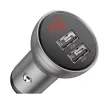 Incarcator Auto Baseus Digital Display 2 x USB total output 24W afisaj digital Argintiu