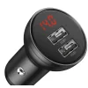 Incarcator Auto Baseus Digital Display 2 x USB total output 24W afisaj digital Gri