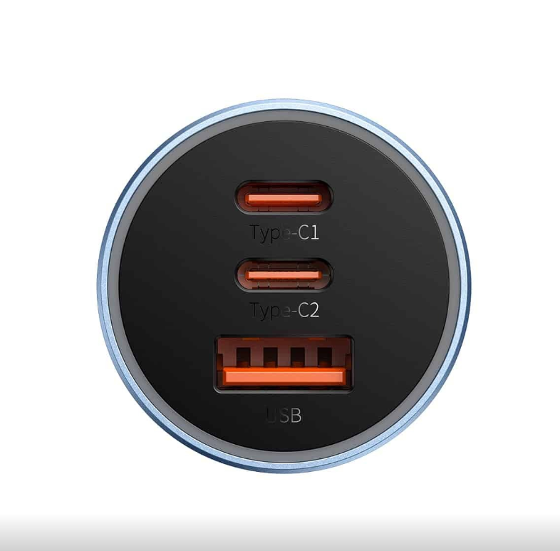 Incarcator Auto Baseus Golden Contactor Pro Quick Charge 65W 1 x USB si 2 x USB Type-C Gri thumb