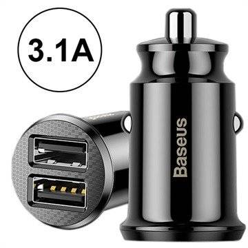 Incarcator Auto Baseus Grain 2 x USB 5V/3.1A 15W Negru thumb