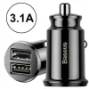 Incarcator Auto Baseus Grain 2 x USB 5V/3.1A 15W Negru