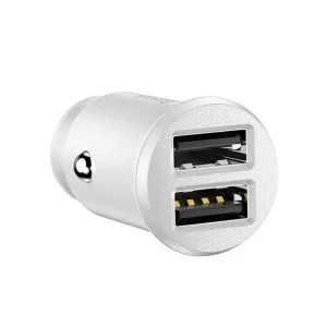 Incarcator Auto Baseus Grain 2 x USB 5V/3.1A Alb