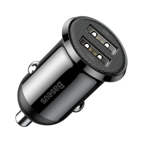 Incarcator Auto Baseus Grain Pro 2 x USB 5V/2.4A Negru