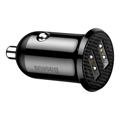 Incarcator Auto Baseus Grain Pro 2 x USB 5V/2.4A Negru