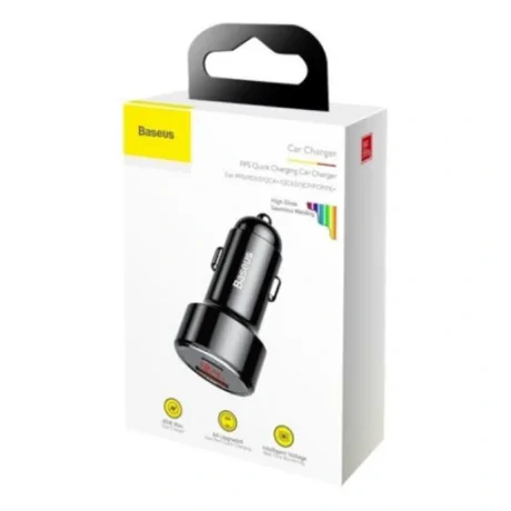 Incarcator Auto Baseus Magic Series PPS 1 x USB si 1 x USB Type-C total output 45W 6A afisaj digital Negru
