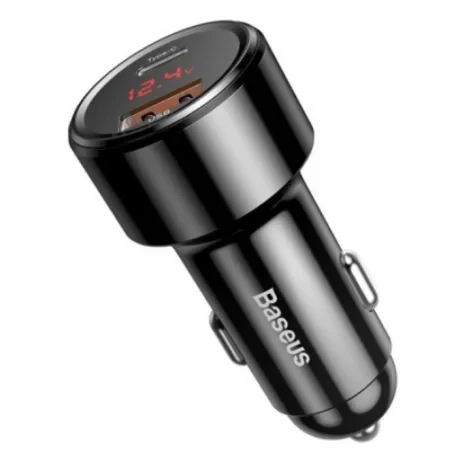 Incarcator Auto Baseus Magic Series PPS 1 x USB si 1 x USB Type-C total output 45W 6A afisaj digital Negru