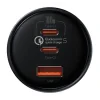 Incaractor Auto Baseus Qualcomm Quick Charge 5 1 x USB 2 x USB Type-C total output 160W include Cablu USB Type-C la USB Type-C 100W 1m Gri