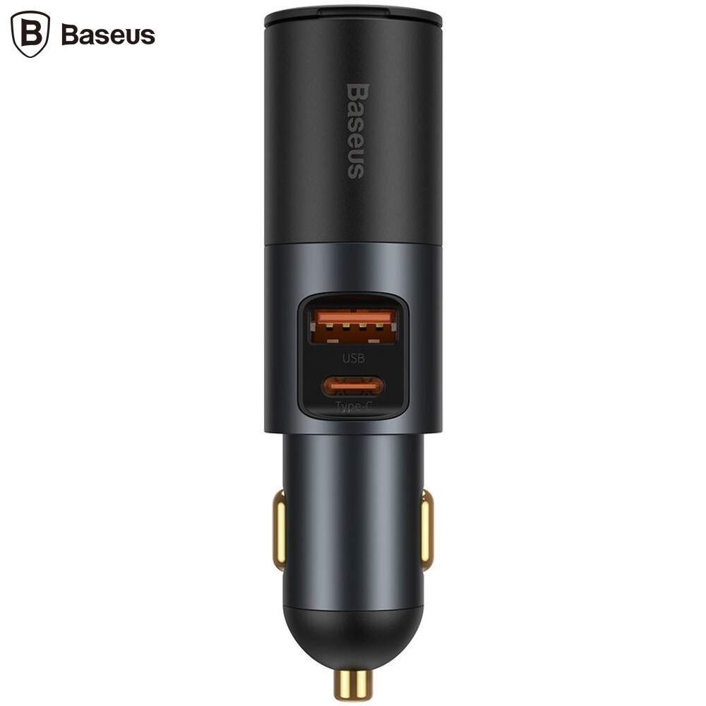 Incarcator Auto Baseus Share Together 1 x USB Output 1 x USB Type-C 5V/3A si 1 x bricheta auto 60W total output 120W Gri thumb