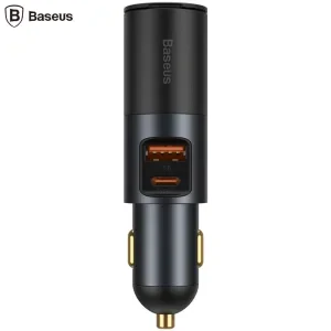 Incarcator Auto Baseus Share Together 1 x USB Output 1 x USB Type-C 5V/3A si 1 x bricheta auto 60W total output 120W Gri