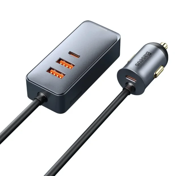 Incarcator Auto Baseus Share Together PPS  2 x USB si 2 x USB Type-C 3A total output 120W lungime cablu 1.5m Negru