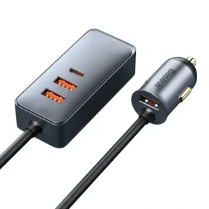 Incarcator Auto Baseus Share Together PPS 3 x USB si 1 x USB Type-C 5V/3A total output 120W lungime cablu 1.5m Gri