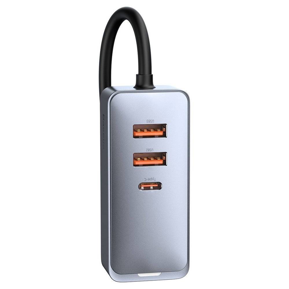 Incarcator Auto Baseus Share Together PPS 3 x USB si 1 x USB Type-C 5V/3A total output 120W lungime cablu 1.5m Gri thumb