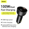 Incarcator Auto Baseus Superme Digital Display PPS Quick Charge 100W 1 x USB 1 x USB Type-C Negru