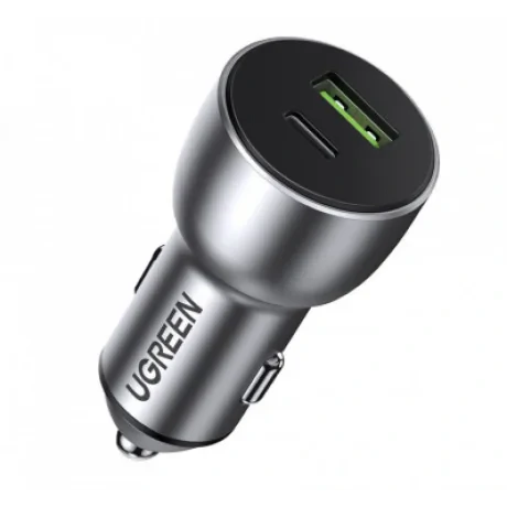 Incarcator auto Ugreen CD213 1 x USB si 1 x USB Type-C albastru
