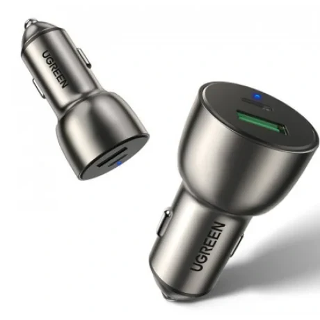 Incarcator auto Ugreen CD213 1 x USB si 1 x USB Type-C albastru