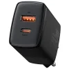 Incarcator Retea Baseus Compact Quick Charge 20W 1 x USB Type-C 1 x USB 5V/3A Negru