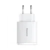 Incarcator Retea Baseus Compact Quick Charge 30W 2 x USB 1 x USB Type-C 5V/3A Alb