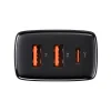 Incarcator Retea Baseus Compact Quick Charge 30W 2 x USB Type-C 1 x USB 5V/3A Negru