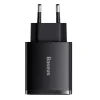 Incarcator Retea Baseus Compact Quick Charge 30W 2 x USB Type-C 1 x USB 5V/3A Negru