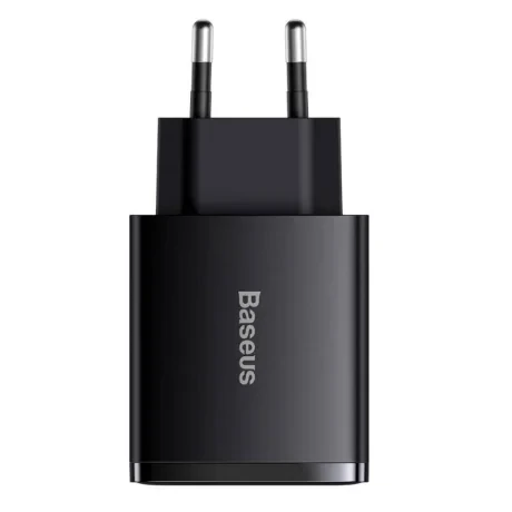 Incarcator Retea Baseus Compact Quick Charge 30W 2 x USB Type-C 1 x USB 5V/3A Negru