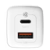 Incarcator Retea Baseus GaN2 Lite Quick Charge 65W 1 x USB - 1 x USB Type-C 5V/3A Alb
