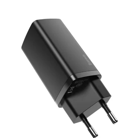 Incarcator Retea Baseus GaN2 Lite Quick Charge 65W 1 x USB - 1 x USB Type-C Negru