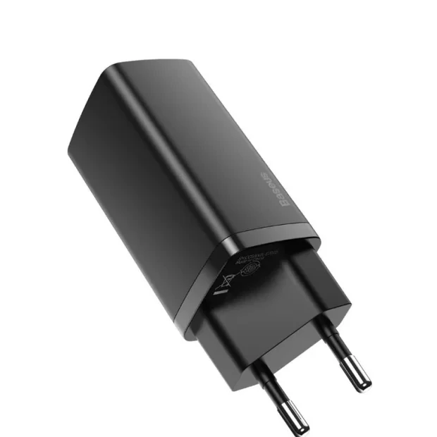 Incarcator Retea Baseus GaN2 Lite Quick Charge 65W 1 x USB - 1 x USB Type-C Negru