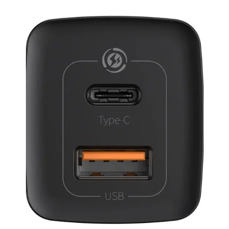 Incarcator Retea Baseus GaN2 Lite Quick Charge 65W 1 x USB - 1 x USB Type-C Negru