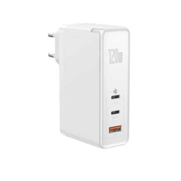 Incarcator Retea Baseus GaN2 Pro Quick Charge 120W 1 x USB 2 x USB Type-C include Cablu USB Type-C la USB Type-C 1m alb