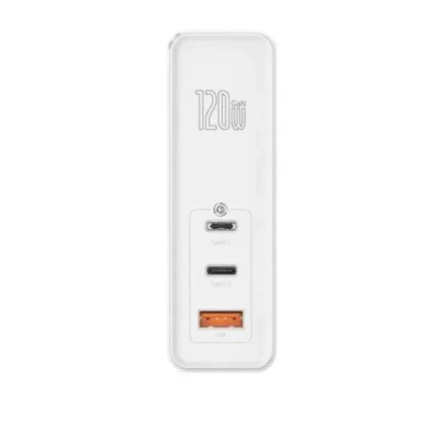Incarcator Retea Baseus GaN2 Pro Quick Charge 120W 1 x USB 2 x USB Type-C include Cablu USB Type-C la USB Type-C 1m alb