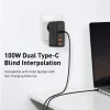 Incarcator Retea Baseus GaN2 Pro Quick Charge 3.0 100W 2 x USB Type-C 2 x USB 5V/3A Negru