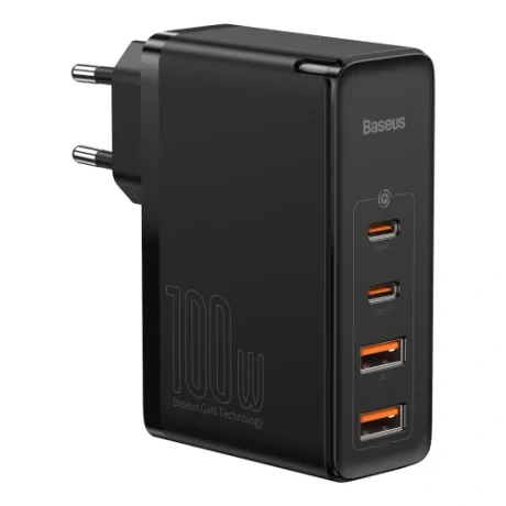 Incarcator Retea Baseus GaN2 Pro Quick Charge 3.0 100W 2 x USB Type-C 2 x USB 5V/3A Negru