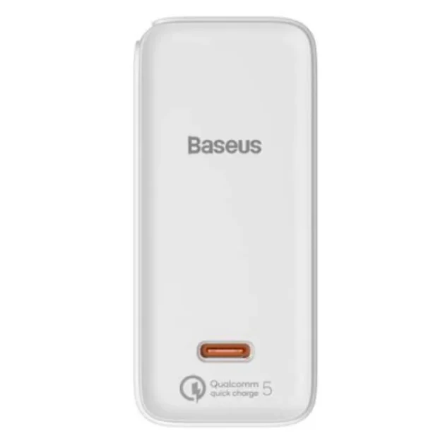 Incarcator Retea Baseus GaN2 Quick Charge 5 100W 1 x USB Type-C 5V/3A include Cablu USB Type-C la USB Type-C 1.5m Alb