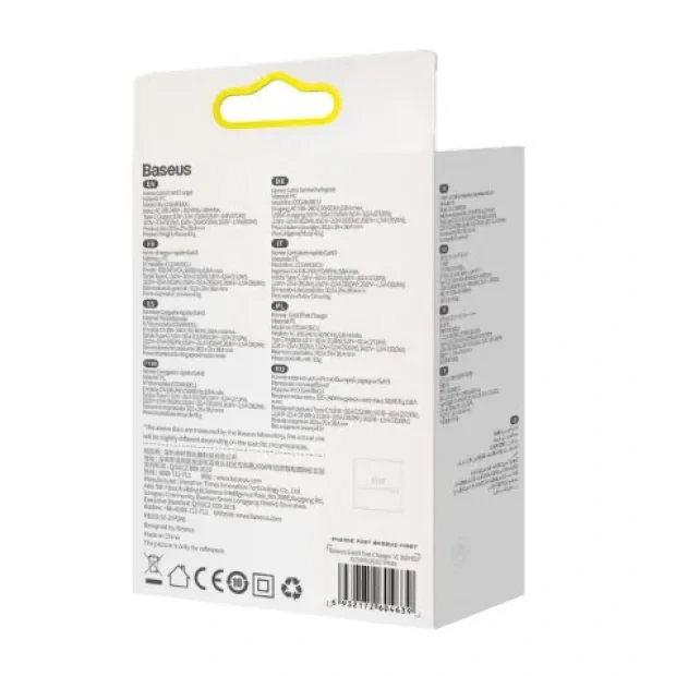 Incarcator Retea Baseus GaN3 Quick Charge 30W 1 x USB Type-C 5V/3A Alb