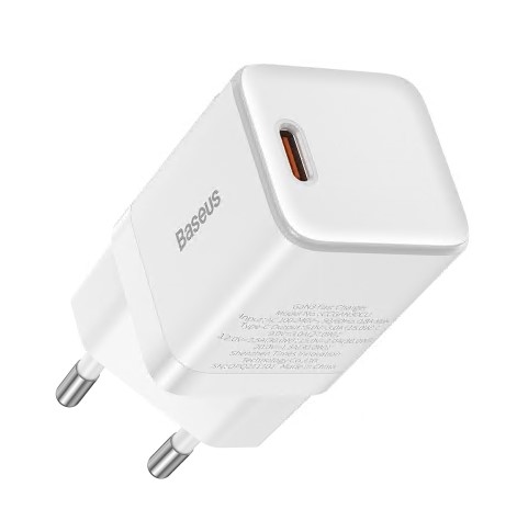 Incarcator Retea Baseus GaN3 Quick Charge 30W 1 x USB Type-C 5V/3A Alb thumb